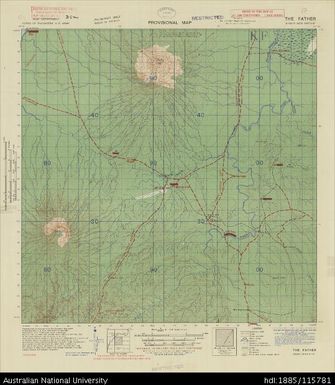 Papua New Guinea, New Britain, The Father - overprint, Provisional map, Sheet B56/5, 596, 1943, 1:63 360