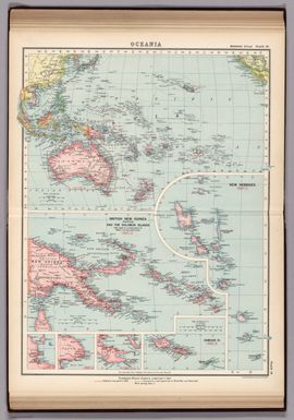 Plate 19. Oceania. (insets) New Hebrides. British New Guinea (Papua) and the Solomon Islands. Samoan Is.