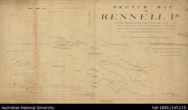 Solomon Islands, Sketch Map of Rennell Island, 1928, 1:63 360