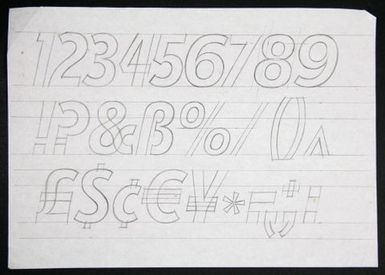 Churchward Legible Bold Condensed Italic Sketch