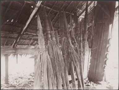 Interior of a ghost house at Matema, Reef Islands, 1906 / J.W. Beattie