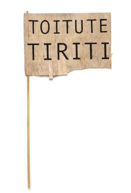 Aute (tapa cloth) "Toitu Te Tiriti"