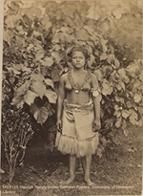 Samoan maiden, with fine mat, their most valuable possession
