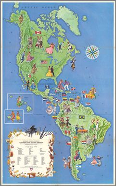 Standard school broadcast pictorial map of Pan-America. Presented as a public service by Standard Oil Company of California. Copyright 1966 by Chevron Research Co. Printed in U.S.A. (insets) American Samoa. (with) Hawaii (U.S.).