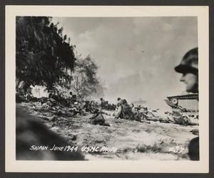 [United States Marines on a Beach During an Amphibious Invasion Saipan]