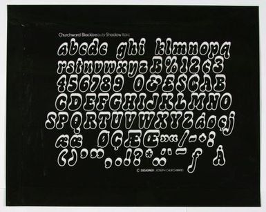 Churchward Blackbeauty Shadow Italic Print Negative