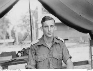 BOUGAINVILLE. 1945-09-28. CAPTAIN E.H.S. HILL, B SQUADRON, 2/4 ARMOURED REGIMENT WORKSHOP, A RHODES SCHOLAR CANDIDATE