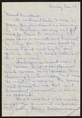 [Letter from Catherine Davis to Joe Davis - November 19, 1944]
