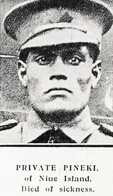 Private Pineki, of Niue Island, Died of sickness