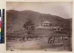 Mission buildings under construction, Port Moresby, Papua New Guinea, ca. 1890