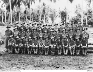 SIAR, NEW GUINEA. 1944-06-23. WARRANT OFFICERS AND SERGEANTS OF THE 57/60TH INFANTRY BATTALION. IDENTIFIED PERSONNEL ARE:- VX142143 SERGEANT N.G. PARROT (1); VX142143 SERGEANT N.G. PARROT (1); ..