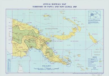 Annual rainfall map, Territory of Papua and New Guinea (Recto 1969)