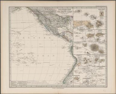 Polynesien und der Grosse Ocean im Maasstabe von 1:40 000 000. von A. Petermann ; Gezeichnet v. E. Debes ; Gest. von C. Stier