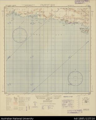 Papua New Guinea, Cloudy Bay, Series: AMS T401, Sheet SC 55-6, 1943, 1:500 000