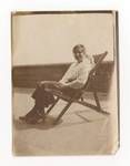 Woman sitting in a deck chair, c1900 to ?