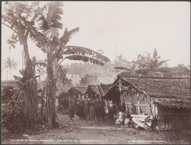Seven women with three children in the village of Ruapu, Malaita, Solomon Islands, 1906 / J.W. Beattie