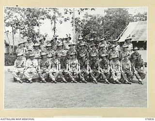 LAE, NEW GUINEA. 1944-11-11. MEMBERS OF THE STAFF OF THE 112TH CONVALESCENT DEPOT. IDENTIFIED PERSONNEL ARE: SERGEANT F.J. ROWELL (1), PRIVATE V.C. WILSON (2), CORPORAL S.C. ELLERINGTON (3), ..