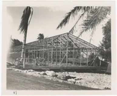 [Servicemen building mess hall, Saipan]