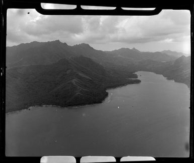 Raiatea Island, Society Islands, French Polynesia, showing lagoon