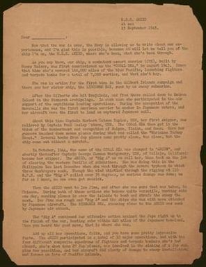 [Letter from on Board the U. S. S. Anzio, September 15, 1945]