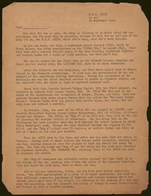 [Letter from On Board the U. S. S. Anzio, September 15, 1945]