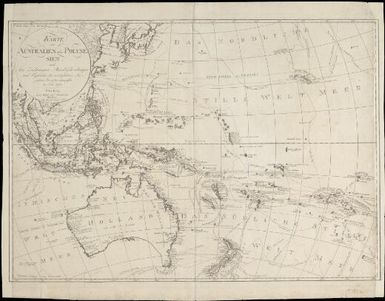 Karte von Australien oder Polynesien : nach den Zeichnungen Reisebeschreibungen, und Tagebucher der vorzuglichsten Seefahrer bis 1789 entworffen im Jahr 1795 / Weigel und Schneiderschen Handlung mit Kayser allergn privil