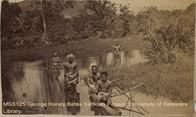 Stream fishing in a Samoan "paopao" canoe