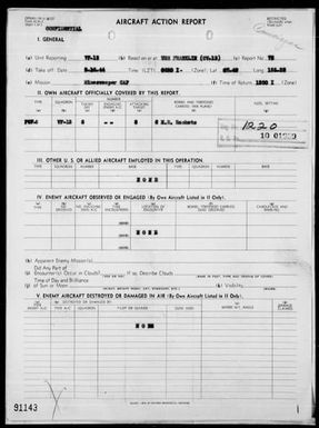 VF-13 - ACA Form Reps #75 & #78 - Rep of Air Ops in Support of Landings in the Palau Is, 9/15 & 16/44