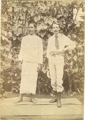 R.L. Stevenson and a Samoan man