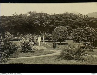 Rabaul, New Britain. c. 1915. The centre garden bed, called Gibb's Square, in the Botanic Gardens