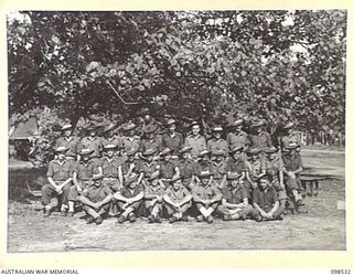 TOROKINA, BOUGAINVILLE. 1945-10-29. MEMBERS OF NO. 4 MORTAR PLATOON, 15 INFANTRY BATTALION. (FOR IDENTIFICATION OF 13 NAMED PERSONNEL REFER TO PROVISIONAL CAPTION OR NAME INDEX.)