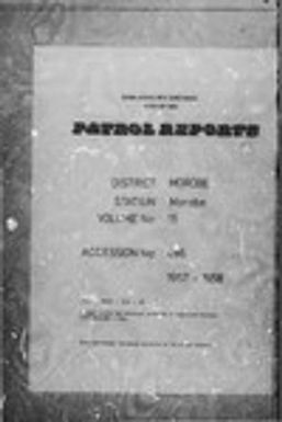 Patrol Reports. Morobe District, Morobe, 1957 - 1958