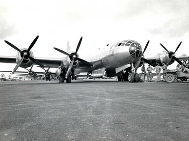 B-29s Lined up on Runway in Guam