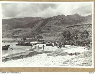 WALINGAI, NEW GUINEA, 1943-12-29. GENERAL VIEW OF THE BEACH SOME 600 YARDS NORTH OF THE VILLAGE