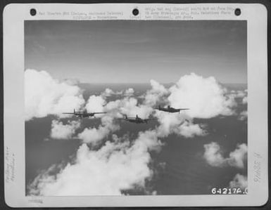 Northrop P-61 'Black Widows' In Flight. Saipan, Mariansa Islands, January 1945. (U.S. Air Force Number 64217AC)