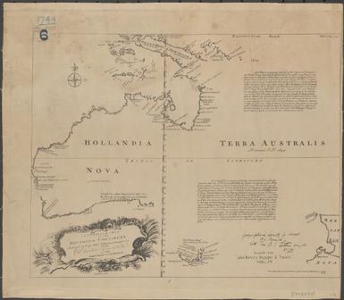 A complete map of the southern continent / survey'd by Capt. Abel Tasman & depicted by the East India Company in Halland in the Stadt House at Amsterdam ; E. Bowen, sculp