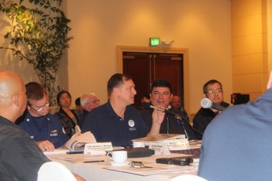 Mark Armstrong, Region IX Operations Manager, providing input at the Senior Leaders' Seminar in Guam.