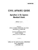 Agriculture in the Japanese mandated islands...