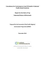 Consultancy for Contemporary used oil audits in selected Pacifc Island CountriesReport for the State of Yap, Federated States of Micronesia.