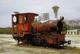 Northern Mariana Islands, old train engine in Sugar King Park on Saipan Island