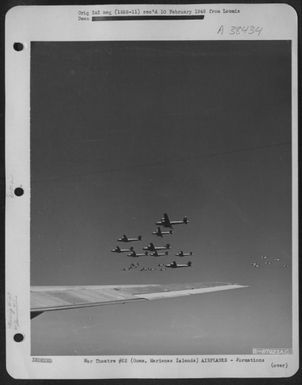 Formation Of Boeing B-29 "Superfortresses", Based On Guam, Marianas Islands. May 1945. (U.S. Air Force Number B67923AC)