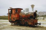 Northern Mariana Islands, old train engine in Sugar King Park on Saipan Island