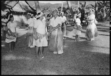 Cook Island dancers from Manihiki Island, at Rarotonga - Photograph taken by Mr Malloy