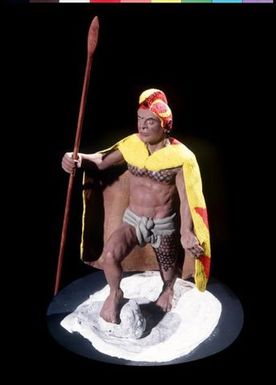 Model of Hawaiian warrior chief