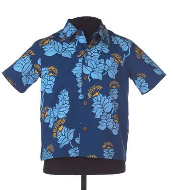 Keiki 'A'alahonua Aloha Shirt Prussian Nālehua