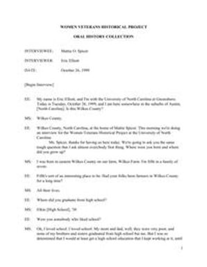 Oral history interview with Matties Osborne Spicer