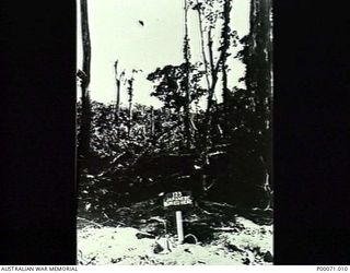 SLATER'S KNOLL, BOUGAINVILLE ISLAND, SOLOMON ISLANDS, 1945-08. MASS GRAVE OF 125 JAPANESE