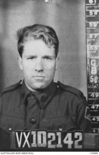 C.1944. PORTRAIT OF VX102141 PRIVATE EDWARD KENNA VC, 2/4TH INFANTRY BATTALION, 6TH AUSTRALIAN DIVISION. PRIVATE KENNA WON HIS AWARD AT WEWAK, NEW GUINEA, 1945