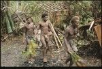 Maenaa'adi and his older brother Dangeabe'u, and young men entering clearing with cordyline on way to men's house