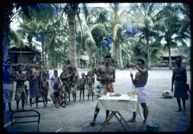 Giving injections Amgo village, 51 [i.e.1951] Albert Speer